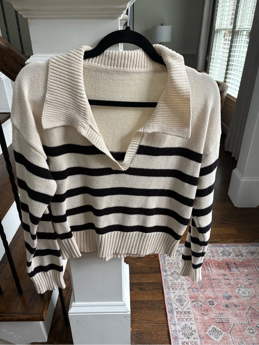 CIDER Striped Collared Polo Sweater